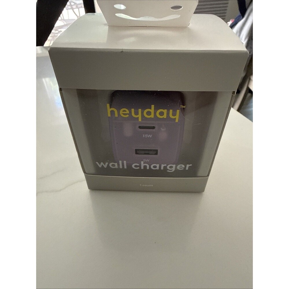 heyday 2-Port / 15W 5W Wall Charger Lavender USB-C USB-A Cell Phone Accessories